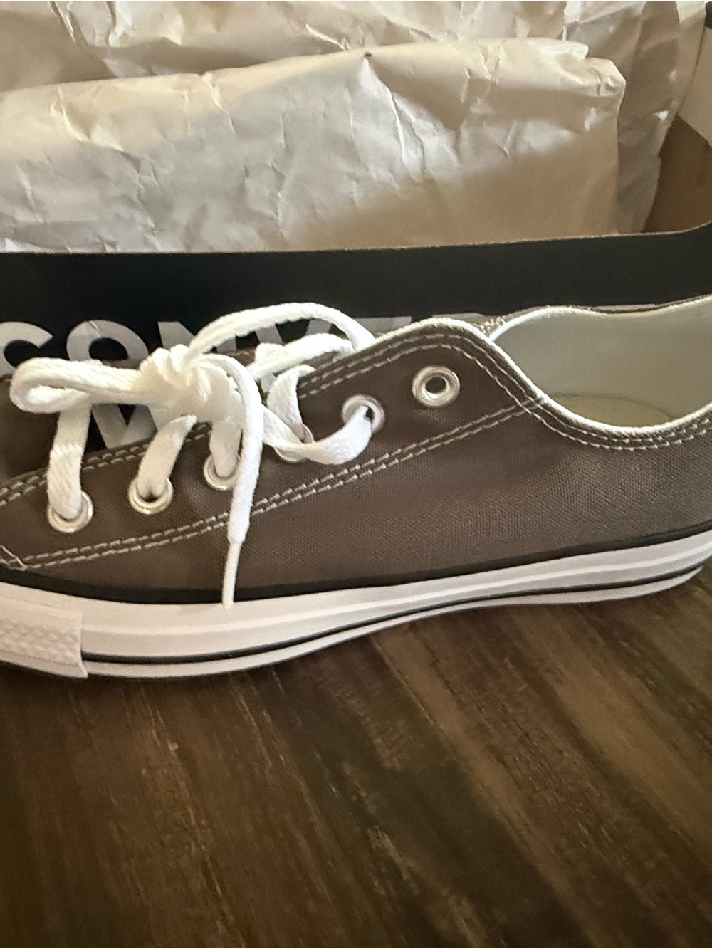 Converse Low-Top Canvas Sneaker in Charcoal and White